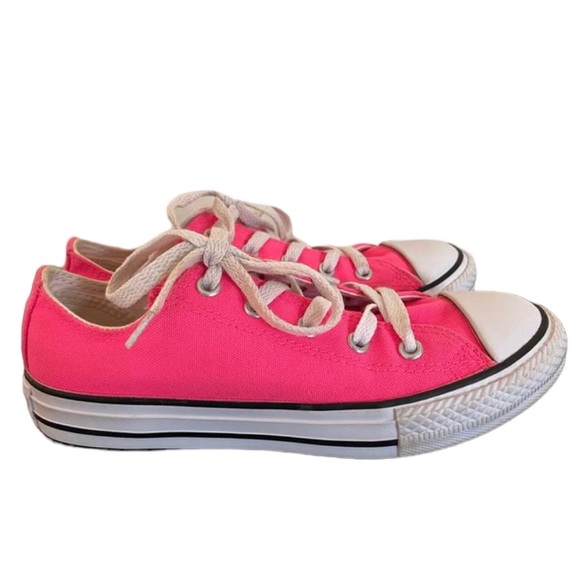 Converse All Star Ox Low Top Casual Tennis Shoes Sneakers Hot Pink Kids Size 2 - Picture 1 of 7